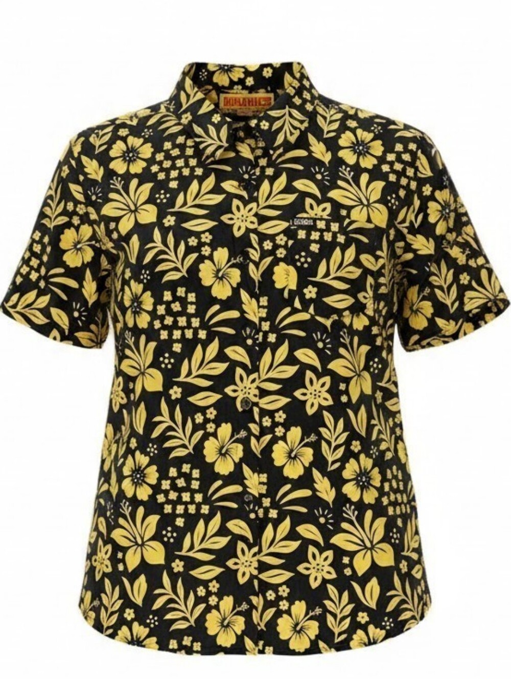 Dixxon "The Duke" Women’s XL Party Shirt Black Yellow Floral NWT